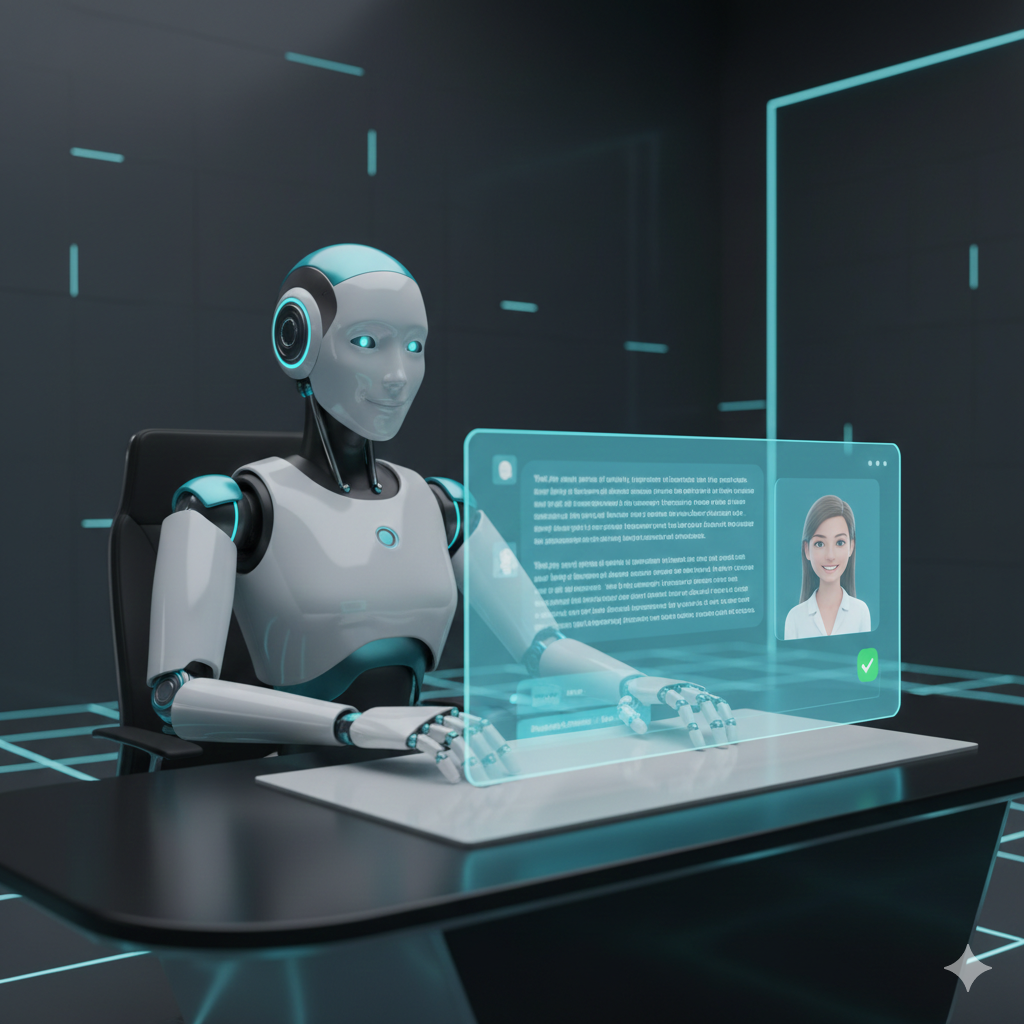 Robô atendendo cliente